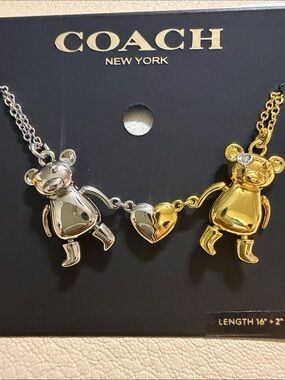 COACH Teddy Bear Friendship Necklace (65)